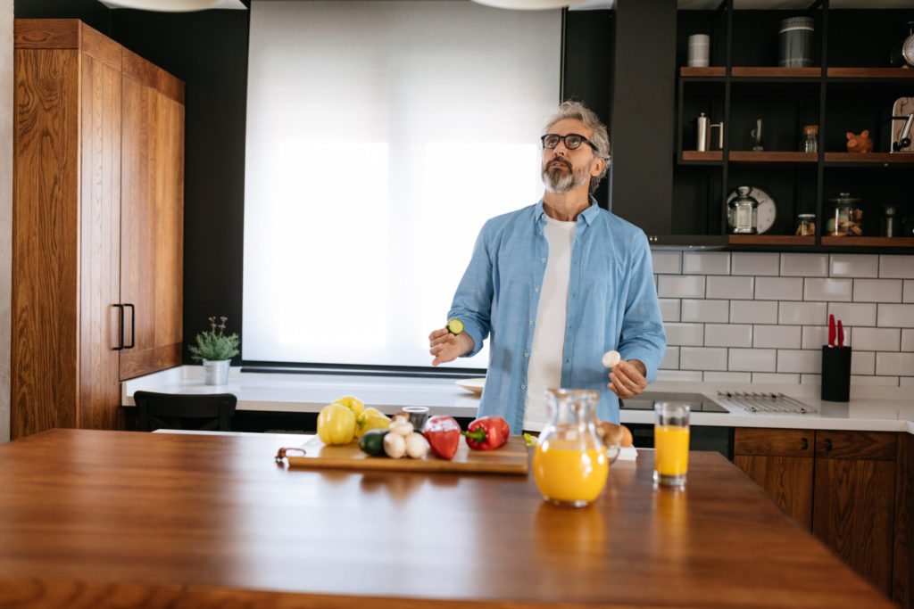 man in a kitchen